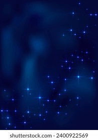 Night shining sky star dust vector background. Galaxy starry universe. Dark blue space constellation starlight. Astronomy shining stars background. Cosmic infinity light in the darkness.