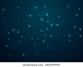 Fondo vectorial de polvo de estrella del cielo brillante de noche. Los destellos del universo brillan. La constelación de la constelación del espacio profundo resplandece. Astrología brillando en el fondo de las estrellas. Fondo de polvo de estrella celestial.