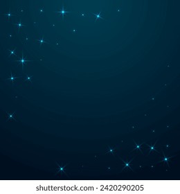 Ilustración vectorial de polvo de estrella del cielo brillante de noche. Muchas partículas estelares celestes. La constelación de la constelación del espacio profundo resplandece. Astronomía de fondo de estrellas brillantes. Patrón místico luminoso.