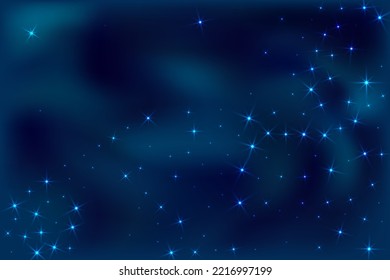 Night shining sky star space vector illustration. Galaxy starry universe. Outer space constellation starlight glow. Astronomy starlit background. Cosmic infinity light in the darkness.