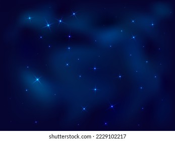 Night shining sky star space vector illustration. Cosmos starry universe. Deep space constellation starlight glow. Astronomy shining stars background. Luminous shimmer  mystical pattern.