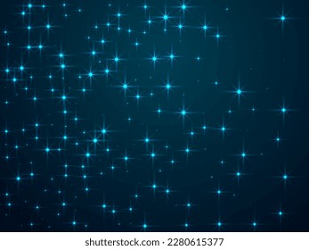 Night shining sky star space vector background. Milky way stardust. Deep space constellation starlight glow. Astronomy shining stars background. Shiny magic abstract wallpaper.