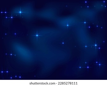 Night shining sky star space vector illustration. Cosmic nebula design. Outer space constellation starlight glow. Astrology starlit background. Mystery outdoor  midnight sky.