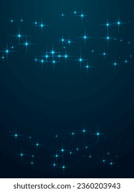 Night shining sky star space vector illustration. Cosmic nebula design. Outer space constellation starlight glow. Astrology shining stars background. Mystery outdoor  midnight sky.
