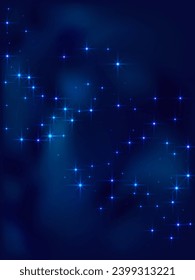 Fondo vectorial del espacio de la estrella del cielo brillante de noche. El polvo estelar de la vía láctea. La constelación de la constelación del espacio profundo resplandece. Fondo de astronomía iluminado por estrellas. Papel de escritorio mágico abstracto brillante.