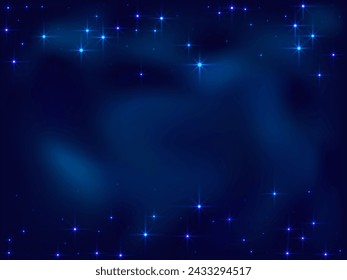 Night shining sky star space vector background. Milky way stardust. Dark blue space constellation starlight. Astronomy starlit background. Shiny magic abstract wallpaper.