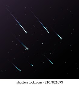 Night shining star meteor, Abstract space background with stars, infinity.