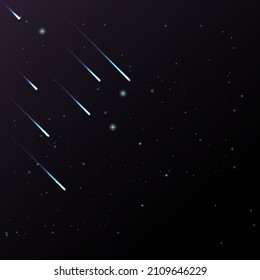 Night shining star meteor, Abstract space background with stars, infinity.