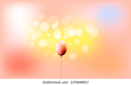 Night shining starry sky, blue space background with stars, cosmos and balloon