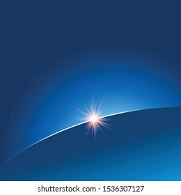 Night shining starry sky, blue space background with stars, cosmos - Vector