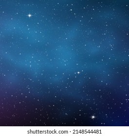 Night shining starry sky, blue space background with stars, space. beautiful night sky.