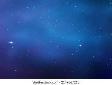 Night shining starry sky, blue space background with stars, space. beautiful night sky.