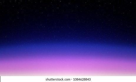 Night shining starry sky, pink blue space background with stars, cosmos
