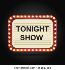 Night show , Vector Retro Banner 