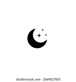 Night simple flat icon vector illustration