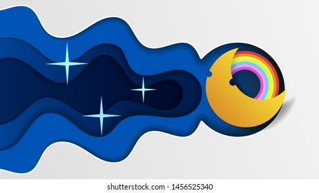 Night Sky Art Design Moon And Stars 