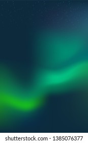 Night Sky, Aurora Borealis, Northern Lights Effect, Realistic Colored polar lights. Vector Illustration, abstract space design for aurora borealis.