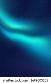 Night Sky, Aurora Borealis, Northern Lights Effect, Realistic Colored polar lights. Vector Illustration, abstract space design for aurora borealis.