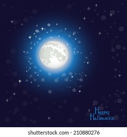 Night sky background with full moon