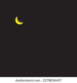 Night sky background with half moon, Moonlight night. Vector