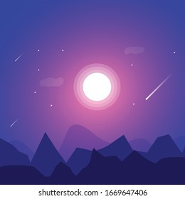 Night Sky Background illustration for your social media & print media ads. You can use this illustration for your digital, print & social media marketing. 