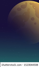 Night sky background. Moon and star on sky colorful. Vector illustration.