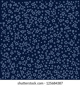 Night sky background, Stars blue background, Vector illustration