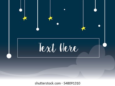 Night sky background with stars. Text here. Vector. Illustration