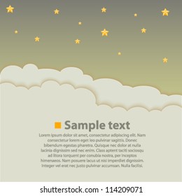 Night sky background, Stars background, Vector illustration