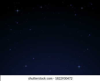 Night sky background with twinkling and shining stars