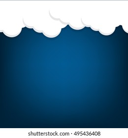 Night sky background wit paper look-alike clouds. EPS10 vector