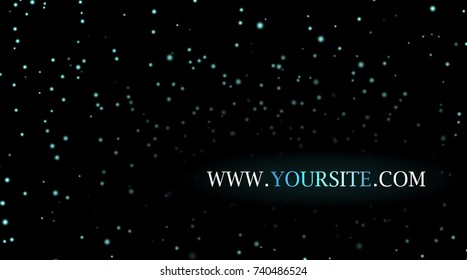 Night sky blue stars background for site or blog. Abstract pattern design for business, corporate presentation, web brochure, banner. Stars on night sky template of wallpaper Vector illustration