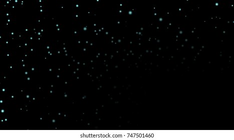 Night sky with blue stars on black background. Dark astronomy space template. Galaxy starry pattern wallpaper. Shiny stars, night sky universe. Cosmos stars wallpaper Vector illustration