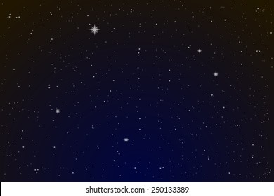 Night sky with bright stars. Vector illustration. 