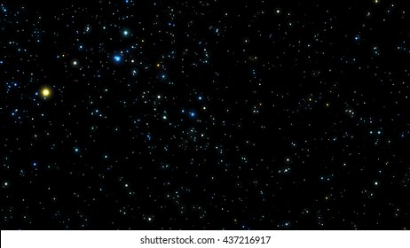 Night sky with bright stars. Vector