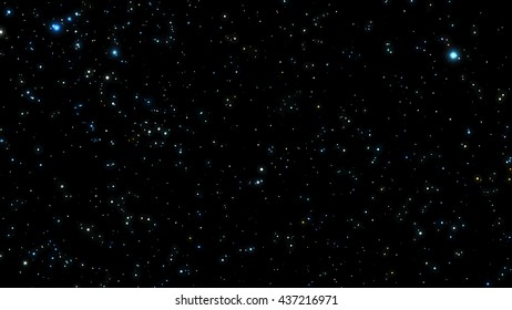 Night sky with bright stars. Vector