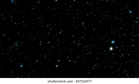 Night sky with bright stars. Vector