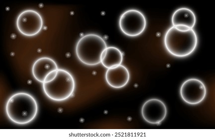 Night sky. Circles shine and stars of the night sky. Vector Illustration EPS10.