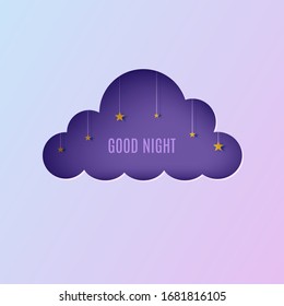 Night Sky Cloud Frame Paper Cut Stock Vector (Royalty Free) 1681816105 ...