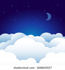 Night sky with cloud vector wallpaper background