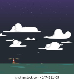 night sky clouds vector or landscape