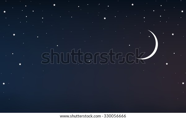 Night Sky Crescent Moon Stars Stock Vector Royalty Free 330056666