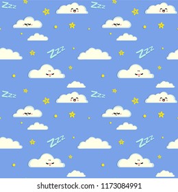 Night sky cute cartoon pattern for kids