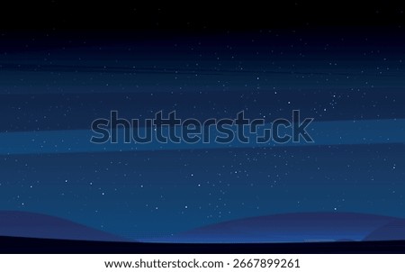 The night sky with a dark gradient, transitioning from deep blue to black. Tiny points of light, resembling stars, are scattered across the background.