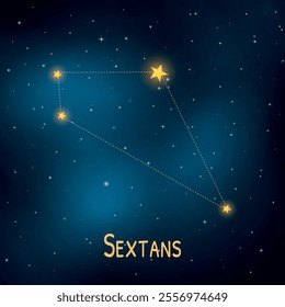 Night sky featuring sextans constellation with starry background.