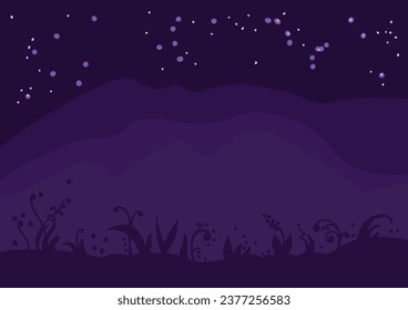 night sky filled with lots of stars, 2d game background, night landscape background, night background, vector