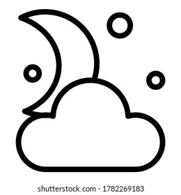 Night Sky Flat Icon Isolated On White Background
