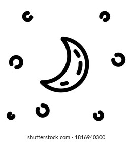 Night Sky Flat Icon Isolated On White Background