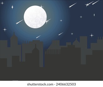 Night sky with full moon.