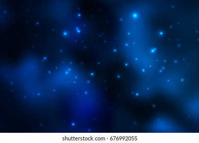 Night sky with glowing stars abstract background texture, vector illustration